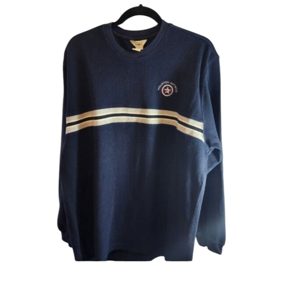GEAR FOR SPORT ASTROS PULLOVER 100% COTTON SWEATER LONG SLEEVE CREW NECK NAVY